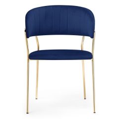 Стул на металлокаркасе Kamelia dark blue / gold в Нижневартовске - nizhnevartovsk.mebel24.online | фото 2