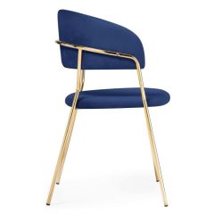 Стул на металлокаркасе Kamelia dark blue / gold в Нижневартовске - nizhnevartovsk.mebel24.online | фото 3