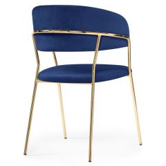 Стул на металлокаркасе Kamelia dark blue / gold в Нижневартовске - nizhnevartovsk.mebel24.online | фото 4