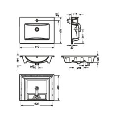 Умывальник мебельный "Quadro 60" Sanita Luxe в Нижневартовске - nizhnevartovsk.mebel24.online | фото 4