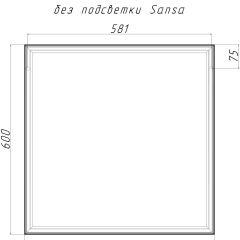 Зеркало Corsica 600х600 black без подсветки Sansa (SB1064Z) в Нижневартовске - nizhnevartovsk.mebel24.online | фото 4