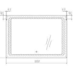 Зеркало Galaxy 100 alum с подсветкой Sansa (SG1008Z) в Нижневартовске - nizhnevartovsk.mebel24.online | фото 7