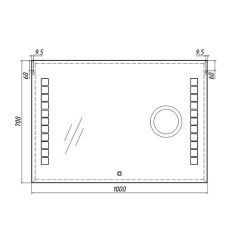 Зеркало Quadro 100 alum (линза) с подсветкой Sansa (SQL1030Z) в Нижневартовске - nizhnevartovsk.mebel24.online | фото 8