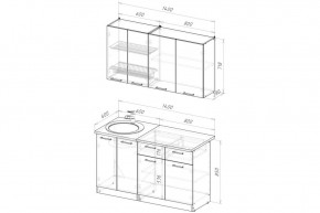 АНТИКА Кухонный гарнитур Медиум 2 (1400 мм) в Нижневартовске - nizhnevartovsk.mebel24.online | фото 2