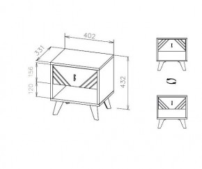 БАЙКАЛ Тумба прикроватная (Графит/Дуб золотой) в Нижневартовске - nizhnevartovsk.mebel24.online | фото 3