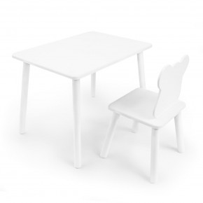 Детский комплект стол и стул «Мишка» Rolti Baby (белый/белый, массив березы/мдф) в Нижневартовске - nizhnevartovsk.mebel24.online | фото