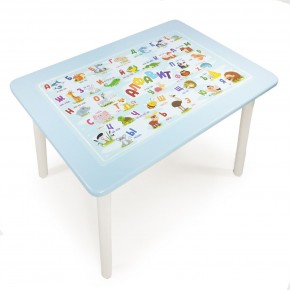 Детский стол с накладкой Алфавит  (Голубой/Белый) в Нижневартовске - nizhnevartovsk.mebel24.online | фото