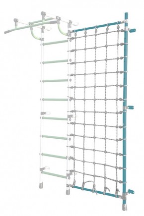 Дополнительная стойка к пристенному ДСК Pastel с сеткой для лазания, цв. бирюзовый в Нижневартовске - nizhnevartovsk.mebel24.online | фото