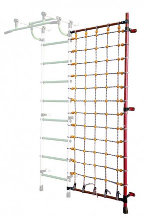 Дополнительная стойка к пристенному ДСК с сеткой для лазания, цв. красный в Нижневартовске - nizhnevartovsk.mebel24.online | фото