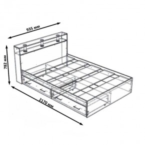 Камелия Кровать с ящиками 0900, цвет дуб сонома, ШхГхВ 93,5х217х78,2 см., сп.м. 900х2000 мм., без матраса, основание есть в Нижневартовске - nizhnevartovsk.mebel24.online | фото 6