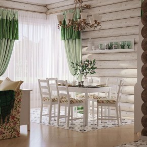 Комлект Вествик обеденный стол и четыре стула, массив сосны, цвет белый в Нижневартовске - nizhnevartovsk.mebel24.online | фото
