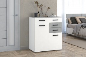 Комод Ева (Белый текстурный/Бетонный камень) в Нижневартовске - nizhnevartovsk.mebel24.online | фото