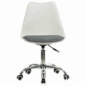 Кресло стул BRABIX "Eames MG-310 CH", хром, пластик белый, ткань серая, 532924 в Нижневартовске - nizhnevartovsk.mebel24.online | фото 1