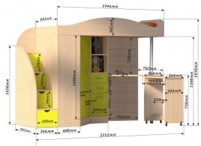 Кровать-чердак Юниор 4 (800*1900) в Нижневартовске - nizhnevartovsk.mebel24.online | фото 3