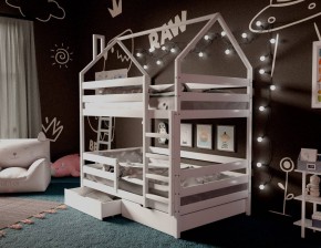 Кровать-домик двухъярусная 80*190 Белый в Нижневартовске - nizhnevartovsk.mebel24.online | фото