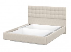 Кровать двойная №2 (универсальная 1.6х2.0) Серия 2 + основание с ПМ (Белый/Бежевый ткань/Квадро Бежевый ткань) в Нижневартовске - nizhnevartovsk.mebel24.online | фото 3