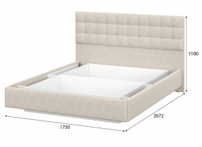 Кровать двойная №2 (универсальная 1.6х2.0) Серия 2 + основание с ПМ (Белый/Бежевый ткань/Квадро Бежевый ткань) в Нижневартовске - nizhnevartovsk.mebel24.online | фото 4
