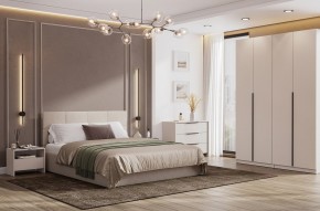 Кровать двойная №4 с основанием (Бежевый) в Нижневартовске - nizhnevartovsk.mebel24.online | фото 3