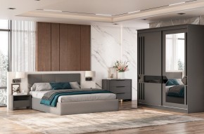 Кровать двойная №4 с основанием (Серый) в Нижневартовске - nizhnevartovsk.mebel24.online | фото 3