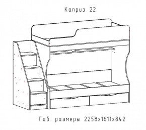 КАПРИЗ-22 Кровать двухъярусная 800 настил ЛДСП в Нижневартовске - nizhnevartovsk.mebel24.online | фото 2