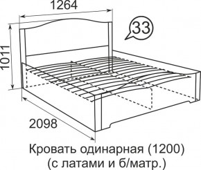 Кровать с латами Виктория 1200*2000 в Нижневартовске - nizhnevartovsk.mebel24.online | фото 4