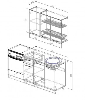 Кухонный гарнитур Антрацит 1200 (Стол. 26мм) в Нижневартовске - nizhnevartovsk.mebel24.online | фото 2