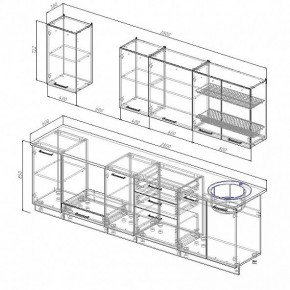 Кухонный гарнитур Антрацит 2800 (Стол. 38мм) в Нижневартовске - nizhnevartovsk.mebel24.online | фото 3