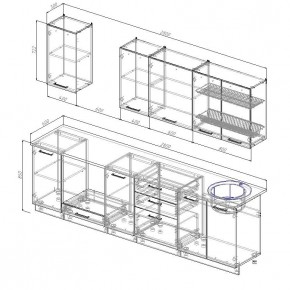 Кухонный гарнитур Бланка 2800 (Стол. 26мм) в Нижневартовске - nizhnevartovsk.mebel24.online | фото 2