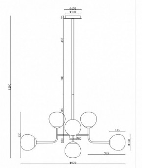 Люстра на штанге Maytoni Erich MOD221-PL-08-G в Нижневартовске - nizhnevartovsk.mebel24.online | фото 6