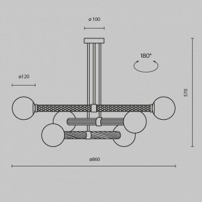 Люстра на штанге Maytoni Teatro MOD287PL-06BS в Нижневартовске - nizhnevartovsk.mebel24.online | фото 3