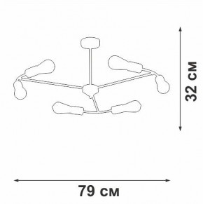 Люстра на штанге Vitaluce V3025 V3025-1/6PL в Нижневартовске - nizhnevartovsk.mebel24.online | фото 2