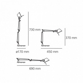 Настольная лампа офисная Artemide  0011860A в Нижневартовске - nizhnevartovsk.mebel24.online | фото