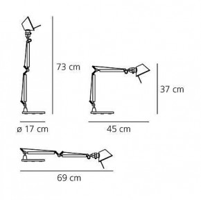 Настольная лампа офисная Artemide  A001300 в Нижневартовске - nizhnevartovsk.mebel24.online | фото