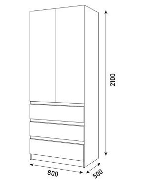 ПАРУС Шкаф 2-х ств. 800 в Нижневартовске - nizhnevartovsk.mebel24.online | фото 3