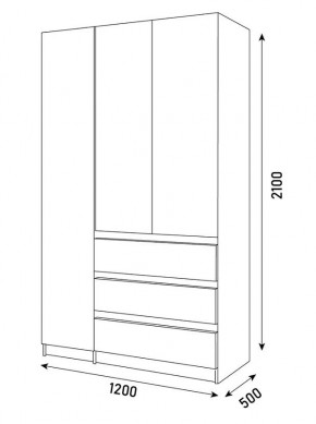 ПАРУС Шкаф 3-х ств. 1200 в Нижневартовске - nizhnevartovsk.mebel24.online | фото 3