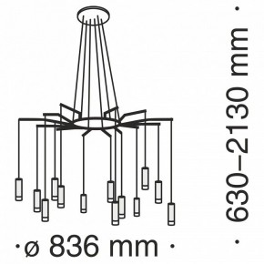 Подвесная люстра Maytoni Davida MOD035PL-12B в Нижневартовске - nizhnevartovsk.mebel24.online | фото 6