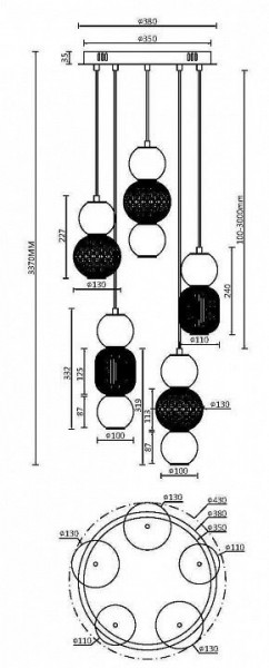 Подвесная люстра Maytoni Drop MOD273PL-L80CH3K в Нижневартовске - nizhnevartovsk.mebel24.online | фото 3