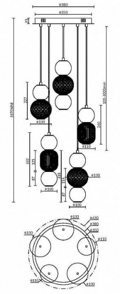 Подвесная люстра Maytoni Drop MOD273PL-L80G3K в Нижневартовске - nizhnevartovsk.mebel24.online | фото 2