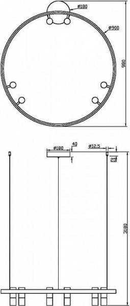 Подвесная люстра Maytoni Halo MOD102PL-L42BK в Нижневартовске - nizhnevartovsk.mebel24.online | фото 4