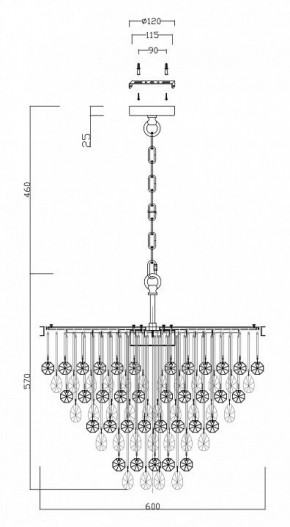 Подвесная люстра Maytoni Linn MOD091PL-07CH в Нижневартовске - nizhnevartovsk.mebel24.online | фото 4