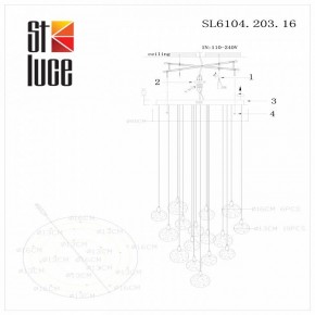 Подвесная люстра ST-Luce Montecelio SL6104.203.16 в Нижневартовске - nizhnevartovsk.mebel24.online | фото 3