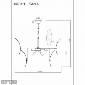 Подвесной светильник iLamp Gramercy 15602-11 ANB+CL в Нижневартовске - nizhnevartovsk.mebel24.online | фото 3