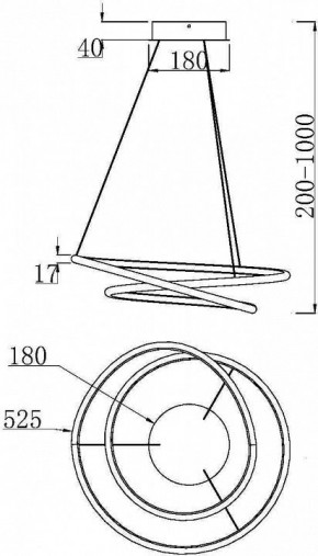 Подвесной светильник Maytoni Halo MOD100PL-L47BSK1 в Нижневартовске - nizhnevartovsk.mebel24.online | фото 4