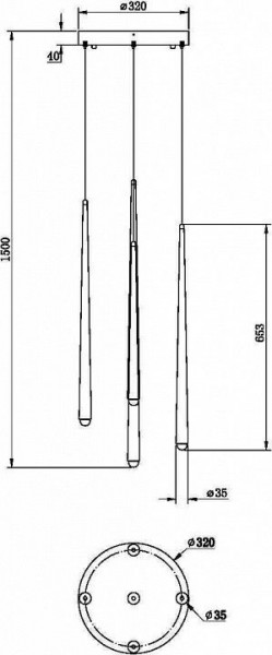 Подвесной светильник Maytoni Halo MOD132PL-L30BSK в Нижневартовске - nizhnevartovsk.mebel24.online | фото 2