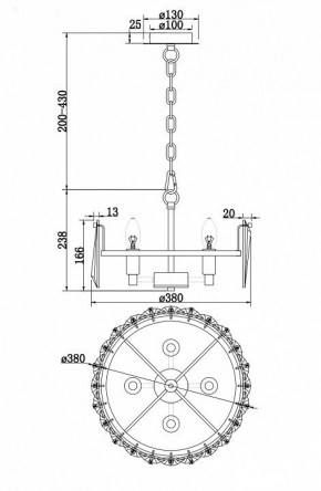 Подвесной светильник Maytoni Puntes MOD043PL-04CH в Нижневартовске - nizhnevartovsk.mebel24.online | фото 4