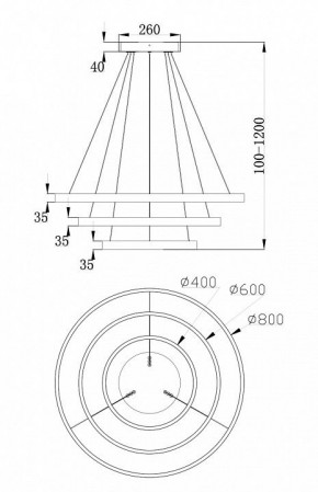 Подвесной светильник Maytoni Rim MOD058PL-L100W4K в Нижневартовске - nizhnevartovsk.mebel24.online | фото 6