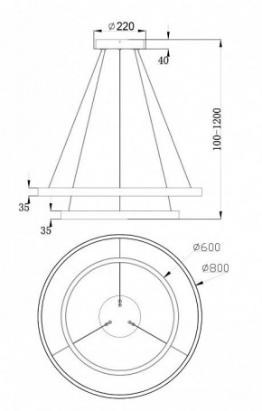 Подвесной светильник Maytoni Rim MOD058PL-L74W4K в Нижневартовске - nizhnevartovsk.mebel24.online | фото 6