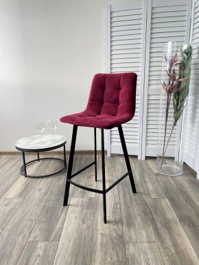 Полубарный стул CHILLI-QB SQUARE винный #16, велюр / черный каркас (H=66cm) М-City в Нижневартовске - nizhnevartovsk.mebel24.online | фото 4