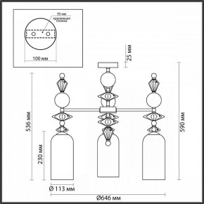 Потолочная люстра Odeon Light Bizet 4855/3C в Нижневартовске - nizhnevartovsk.mebel24.online | фото 3