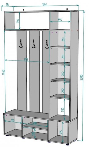 Прихожая с зеркалом V19_M в Нижневартовске - nizhnevartovsk.mebel24.online | фото 2